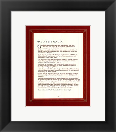 Framed Desiderata Print