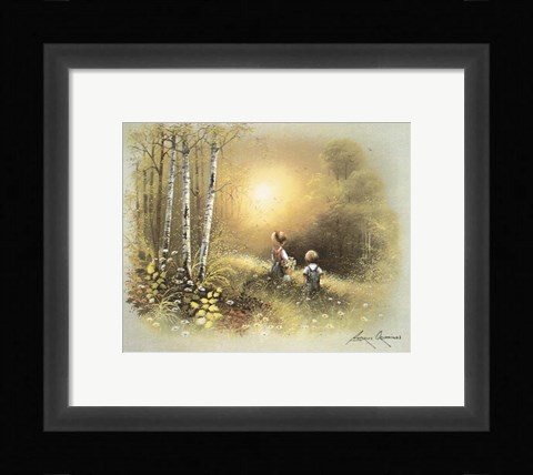 Framed Kids in the Woods Print