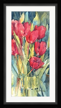 Framed Red Hot Tulips Print