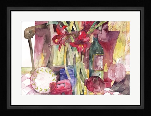 Framed Red Amarylis Print