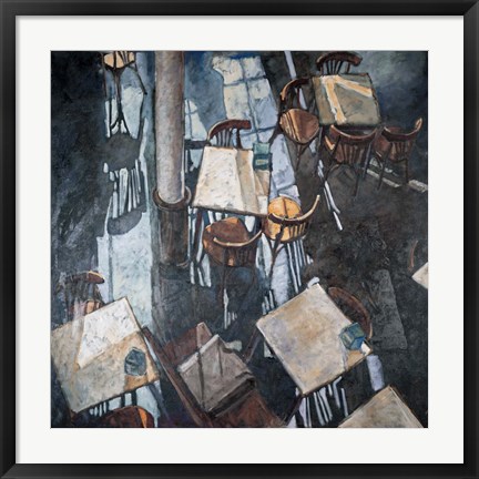 Framed Shadows at the Zurich Cafe Print