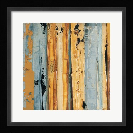 Framed Ochre, Blue Overlay I Print