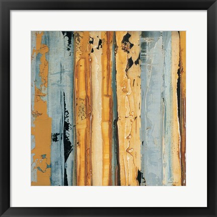 Framed Ochre, Blue Overlay I Print