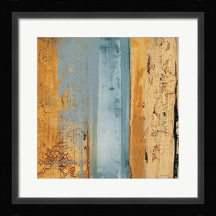 Framed Ochre, Blue Overlay II Print