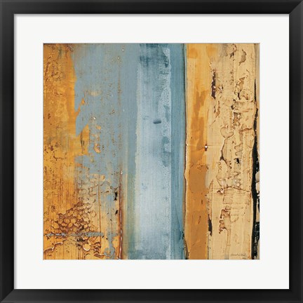 Framed Ochre, Blue Overlay II Print