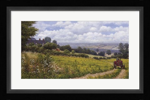 Framed Tractor At Little Eaton Print
