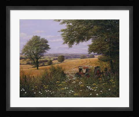 Framed Red Tractor Print