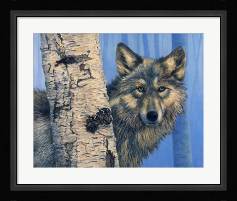 Framed Birch Wolf Print