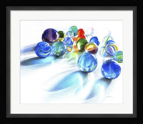 Framed Blue Marble Reflection Print