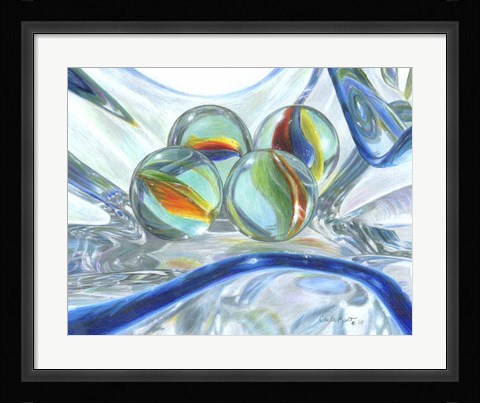 Framed Bowl Of Marbles Print