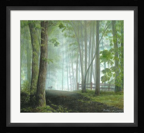 Framed Misty Morning Visitor Print