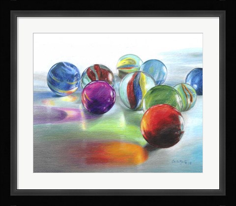 Framed Red Marble Print