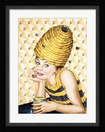 Framed Bee-Hive Hairdo Print
