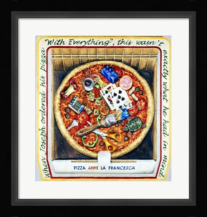 Framed Pizza With Everthing Print