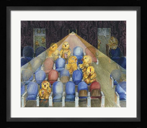 Framed Chicks At The Flicks Print