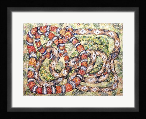 Framed Coral Snake Ouroboros Print