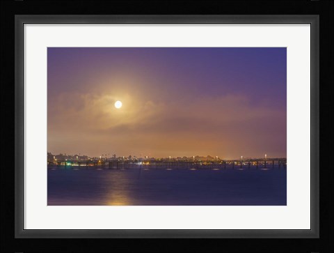 Framed Moonlit Pier Print