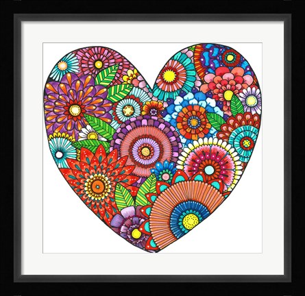 Framed Floral Heart Print
