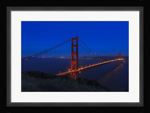 Framed Golden Gate bridge at Night Print