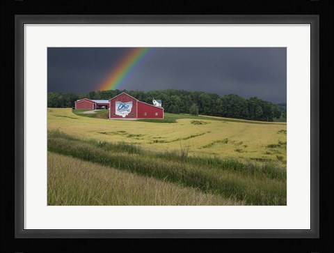 Framed Ohio Farm Rainbow Print