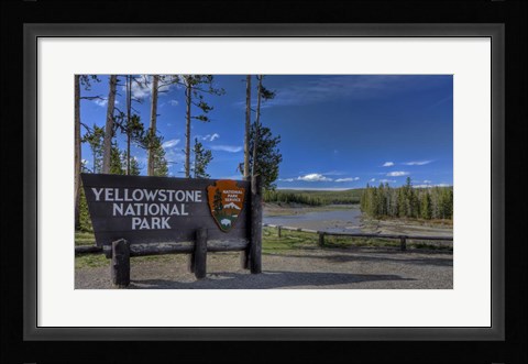 Framed Yellowstone National Park Sign Print