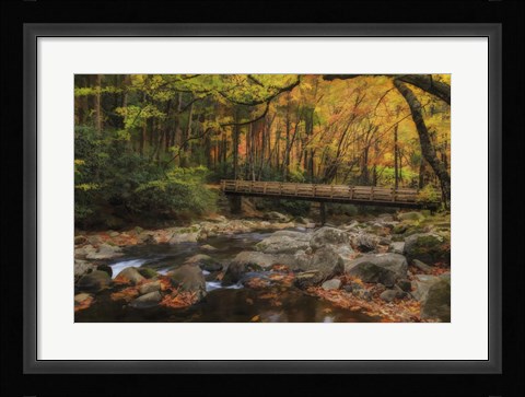 Framed Greenbrier Bridge With Stream Watercolor Print