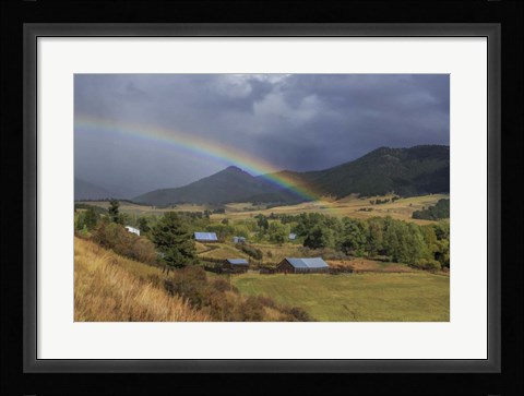 Framed Montana Farm Rainbow Print