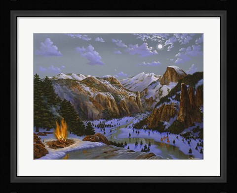 Framed Miwok Indians At Yosemite Print