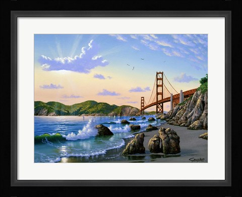 Framed Golden Gate Sunset, CA 2 Print