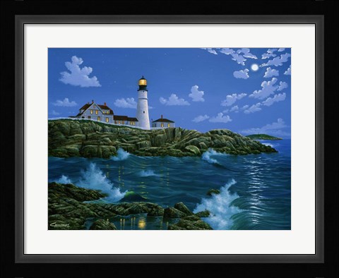 Framed Portland Head Light Print