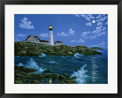 Framed Portland Head Light Print
