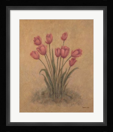 Framed Bunch of Red Tulips Print