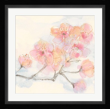Framed Pink Blossoms III Print