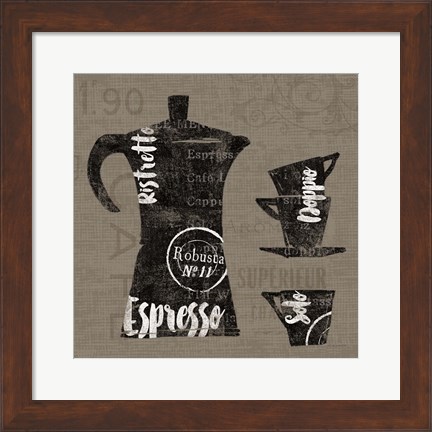 Framed Linen Coffee I Print
