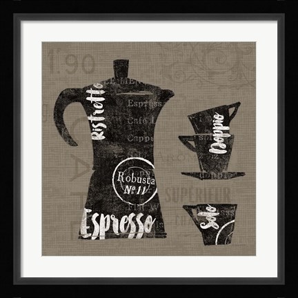 Framed Linen Coffee I Print