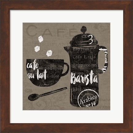 Framed Linen Coffee II Print