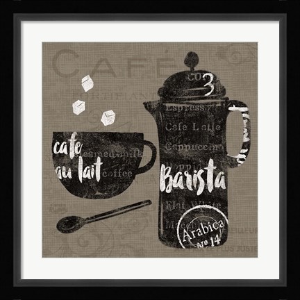 Framed Linen Coffee II Print