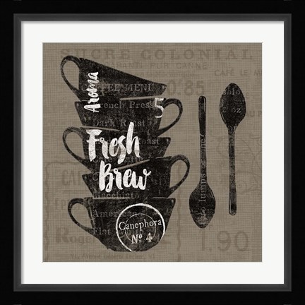 Framed Linen Coffee III Print