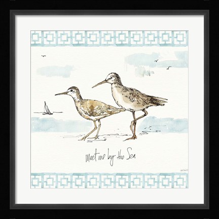 Framed Sandpiper Sea IV Print
