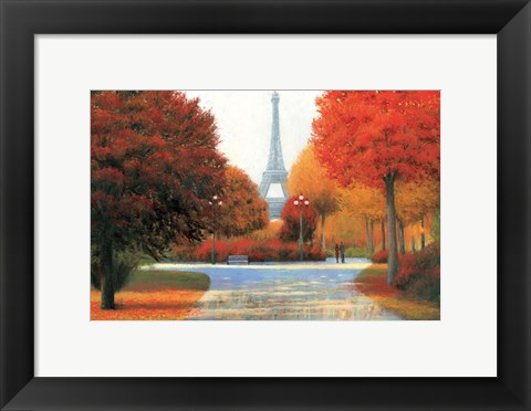 Framed Autumn in Paris Couple Print