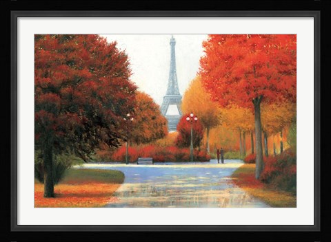 Framed Autumn in Paris Couple Print