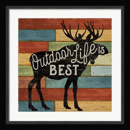 Framed Lake Lodge I Print