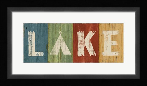 Framed Lake Lodge V Print