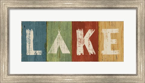 Framed Lake Lodge V Print