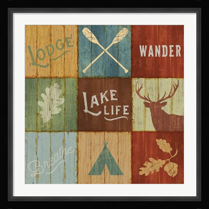 Framed Lake Lodge VII Print