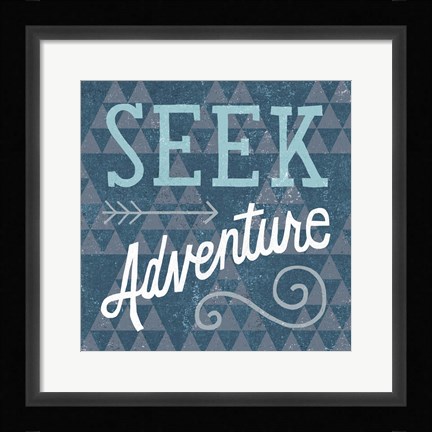 Framed Mod Triangles Seek Adventure Blue Print