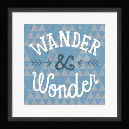 Framed Mod Triangles Wander and Wonder Blue Print