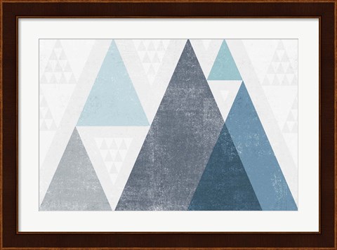 Framed Mod Triangles I Blue Print