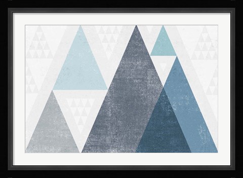 Framed Mod Triangles I Blue Print