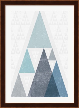 Framed Mod Triangles III Blue Print